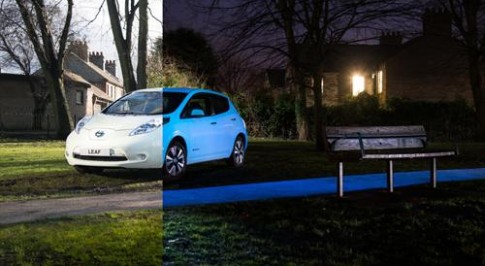 Nissan's electric LEAF shines thanks to organic glow-in-the-dark paint