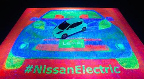 Glow-in-the-dark Leaf helps paint the largest glow-in-the-dark painting