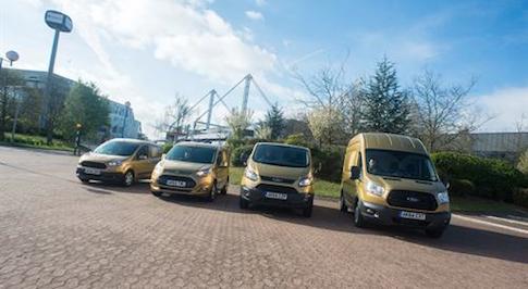 Ford celebrates 50 years of the Transit with UK golden convoy 