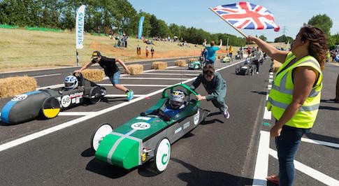 Student electric car race held at Dunton Technical Centre